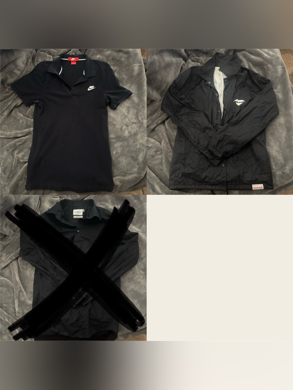 2 Piece Men’s Black Navy Blue Medium Top Bundle Lot Diamond Supply Nike